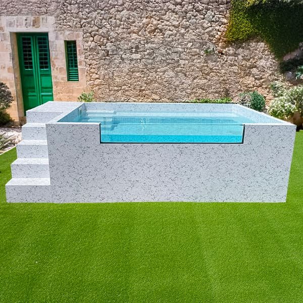 Piscina prefabricada elevada autoportante con cristal Jupiter4 Piscina prefabricada elevada autoportante con cristal Jupiter4